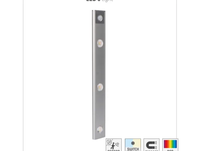 LED-Unterbauleuchte Pir Sensor 75 lm 3000-6000 K CCT+ RGB 34 cm Silber