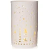LED-Windlicht mit Sternen Ø 10,5 cm x 17,5 cm Weiß