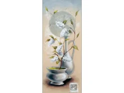 Leinwandbild Blaue Vasen IV 27 cm x 77 cm