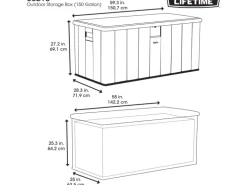 Lifetime Gartenbox 151 cm x 72 cm x 69 cm Dunkelgrau