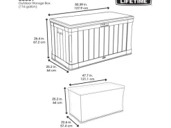 Lifetime Gartenbox 128 cm x 64 cm x 67 cm Dunkelbraun