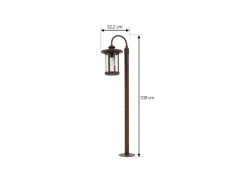 Lindby Außenleuchte Laterne Zayn 10036409 Retro Vintage Antik in Braun aus Aluminium 1-flammig E27