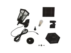 Lindby LED Solarleuchte Außen Laterne Sayata 10020118 Spritzwassergeschützt Modern in Schwarz aus Aluminium 1-flammig