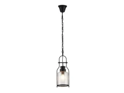 Lindby Pendelleuchte Laterne Rozalie 9624814 Retro Vintage Antik in Schwarz aus Metall 1-flammig E27 Flurleuchte