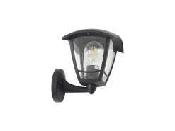 Lindby Wandleuchte Außen Laterne Isidoro 10025889 Spritzwassergeschützt Modern in Schwarz 1-flammig E27