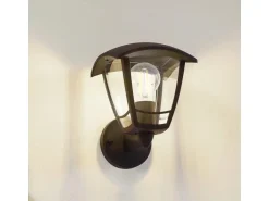 Lindby Wandleuchte Außen Laterne Isidoro 10025889 Spritzwassergeschützt Modern in Schwarz 1-flammig E27