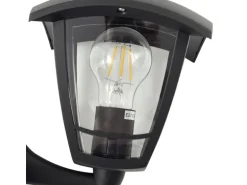 Lindby Wandleuchte Außen Laterne Isidoro 10025889 Spritzwassergeschützt Modern in Schwarz 1-flammig E27
