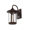 Lindby Wandleuchte Außen Laterne Zayn 10036407 Retro Vintage Antik in Braun aus Aluminium 1-flammig E27
