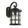 Lindby Wandleuchte Außen Laterne Ankea 9624761 Retro Vintage Antik in Schwarz 1-flammig E27