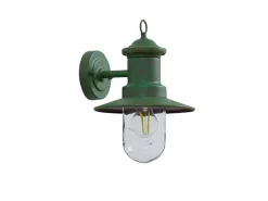 Lindby Wandleuchte Außen Laterne Eloretta 10025907 Spritzwassergeschützt Landhaus Vintage Rustikal in Grün aus Metall 1-flammig E27
