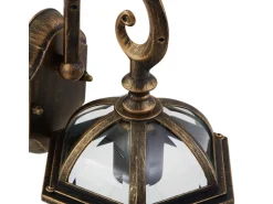 Lindby Wandleuchte Außen Laterne Adelisa 10025849 Spritzwassergeschützt Landhaus Vintage Rustikal in Bronze aus Aluminium 1-flammig E27
