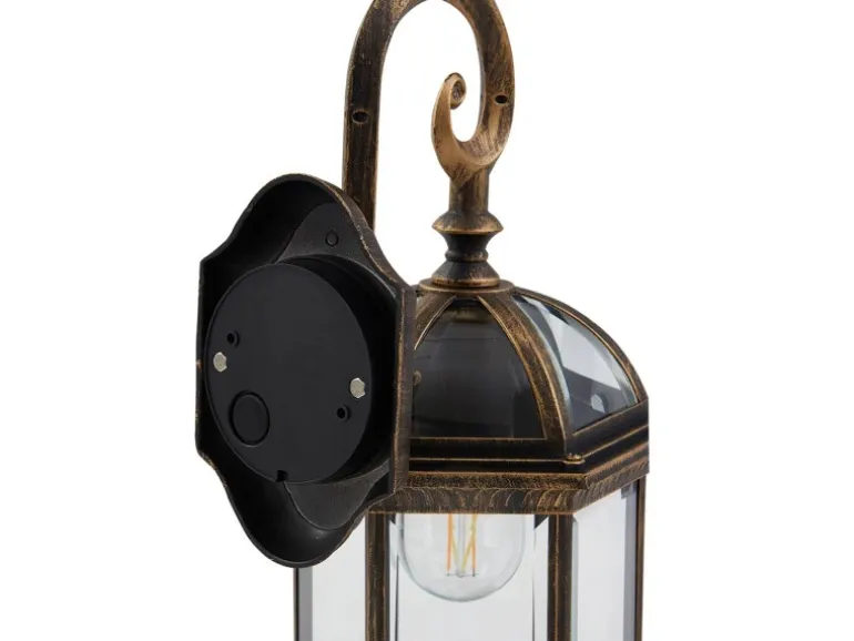 Lindby Wandleuchte Außen Laterne Adelisa 10025849 Spritzwassergeschützt Landhaus Vintage Rustikal in Bronze aus Aluminium 1-flammig E27