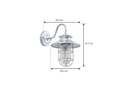 Lindby Wandleuchte Außen Laterne Naleta 10025904 Spritzwassergeschützt Vintage Industriell in Alu aus Metall 1-flammig E27
