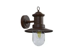 Lindby Wandleuchte Außen Laterne Eloretta 10025908 Spritzwassergeschützt Landhaus Vintage Rustikal in Braun aus Metall 1-flammig E27
