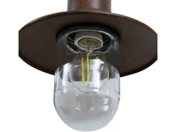 Lindby Wandleuchte Außen Laterne Eloretta 10025908 Spritzwassergeschützt Landhaus Vintage Rustikal in Braun aus Metall 1-flammig E27