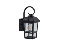 Lindby Wandleuchte Außen Laterne Eloane 10025926 Spritzwassergeschützt Modern in Schwarz aus Edelstahl 1-flammig E27