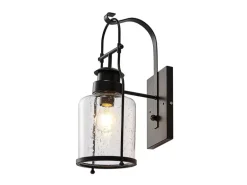 Lindby Wandleuchte Wandlampe Innen Laterne Rozalie 9624813 Retro Vintage Antik in Schwarz aus Metall 1-flammig E27 Flurleuchte