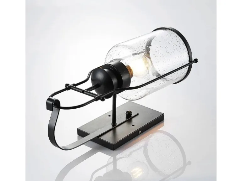 Lindby Wandleuchte Wandlampe Innen Laterne Rozalie 9624813 Retro Vintage Antik in Schwarz aus Metall 1-flammig E27 Flurleuchte