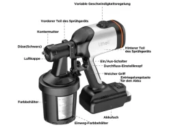 Litheli U20 Akku-Farbsprühgerät 20V ECT010091 inkl. Akku 4.0Ah