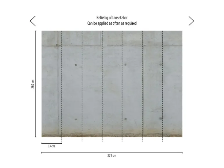 Livingwalls Fototapete Beton-Optik Grau und Beige 371 x 280 cm AS-392251