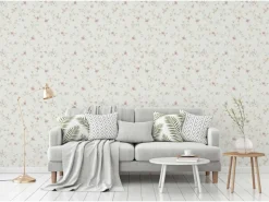 Livingwalls Tapete Blumenmuster Creme-Beige Grün Rosa und Orange 53 cm x 10,05 m AS-937701