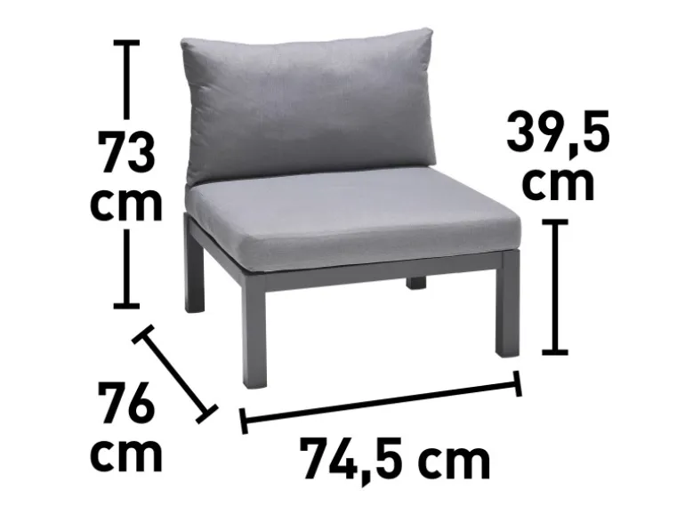 Lounge-Sessel Bonlee aus Aluminium Grau