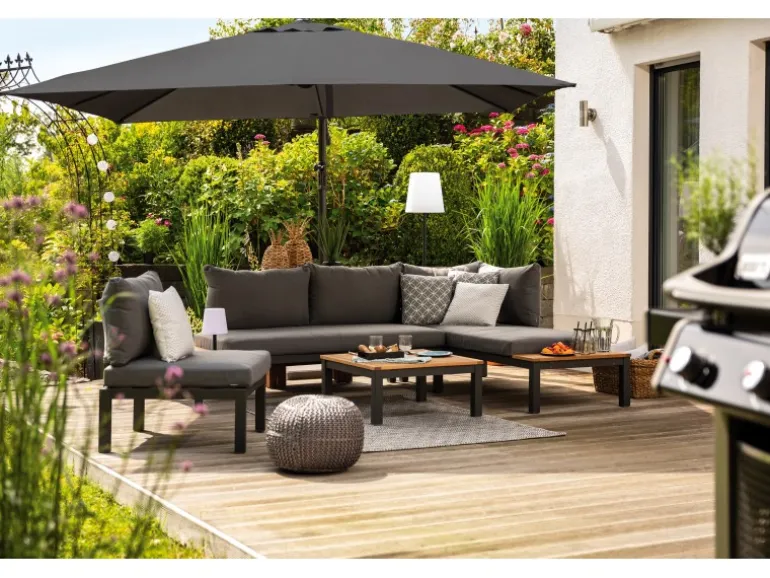 Lounge-Sessel Bonlee aus Aluminium Grau