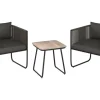 Lounge-Set Fullerton 3-teilig Wicker Stahl Anthrazit-Grau