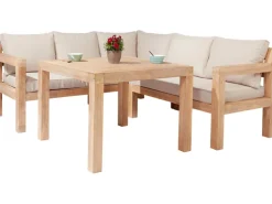 Lounge-Set mit Esstisch Morenci 4-teilig aus Akazienholz FSC®