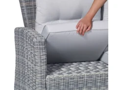 Lounge-Set mit Esstisch Vermont 6-teilig aus Polyrattan Wave Cliff