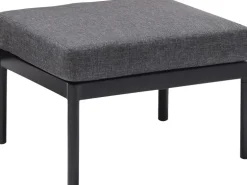 Lounge-Set Skipton 2-teilig mit Hocker Teakholz Schwarz-Anthrazit