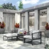 Lounge-Set Willa 4-teilig aus Aluminium Anthrazit