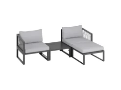 Lounge-Set Willa 4-teilig aus Aluminium Anthrazit