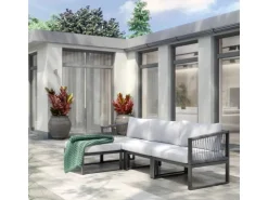 Lounge-Set Willa 4-teilig aus Aluminium Anthrazit