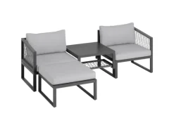 Lounge-Set Willa 4-teilig aus Aluminium Anthrazit