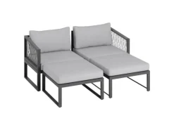 Lounge-Set Willa 4-teilig aus Aluminium Anthrazit