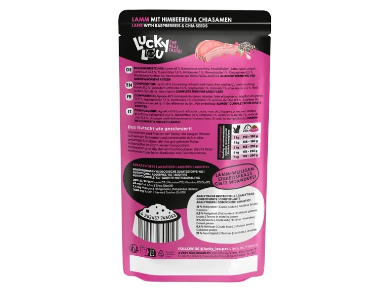 Lucky Lou Katzen-Nassfutter SuperMono Lamm 125 g
