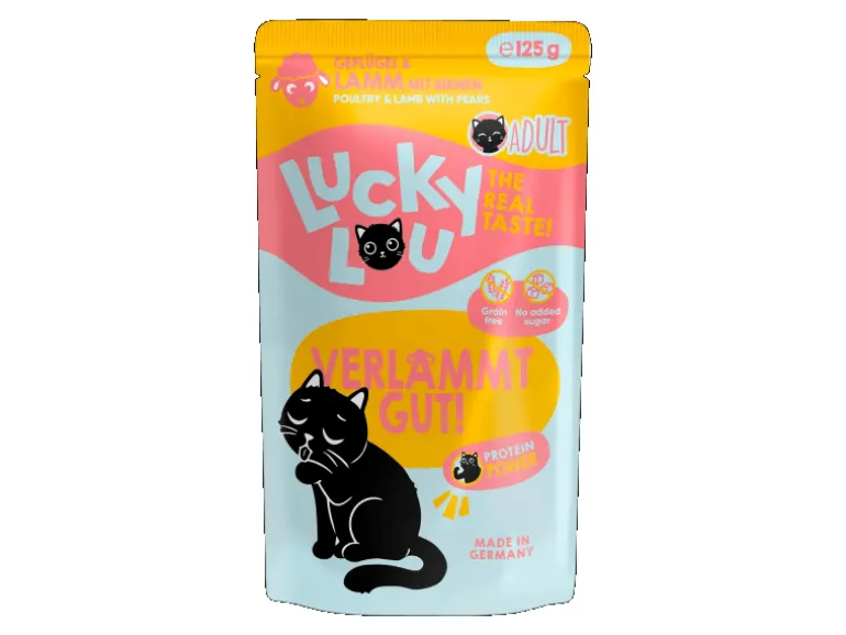 Lucky Lou Katzen-Nassfutter Lifestage Adult Geflügel & Lamm 125 g