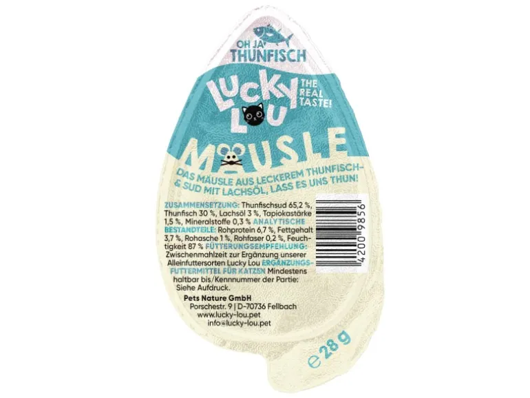 Lucky Lou Katzen-Trockenfutter Mäusle Thunfisch 28 g