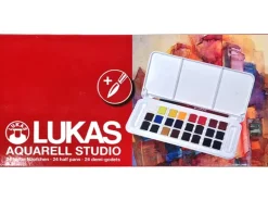 Lukas Aquarell Studio Aquarellfarben-Reiseset 24 x 1/2-Näpfchen