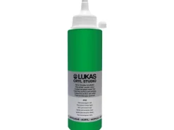 Lukas Cryl Studio Acrylfarbe Plastikflasche Permanentgrün hell 250ml