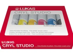 Lukas Cryl Studio Acrylfarben-Set 6 x 20 ml Tuben im Karton-Etui