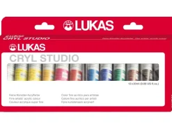 Lukas Cryl Studio Acrylfarben-Set 12 x 20 ml Tuben im Karton-Etui
