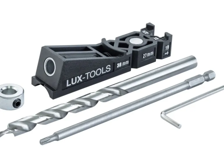 LUX 1-er Taschenloch-Bohrschablone Set 4-teilig