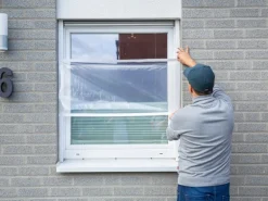 LUX Fensterschutzfolie 1,2 m x 10 m mit Klebekanten