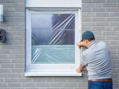 LUX Fensterschutzfolie 1,2 m x 10 m mit Klebekanten