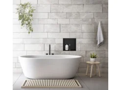 LuxeBath Wandnische aus Edelstahl 30x30x10 cm Schwarz Duschnische mit Rahmen