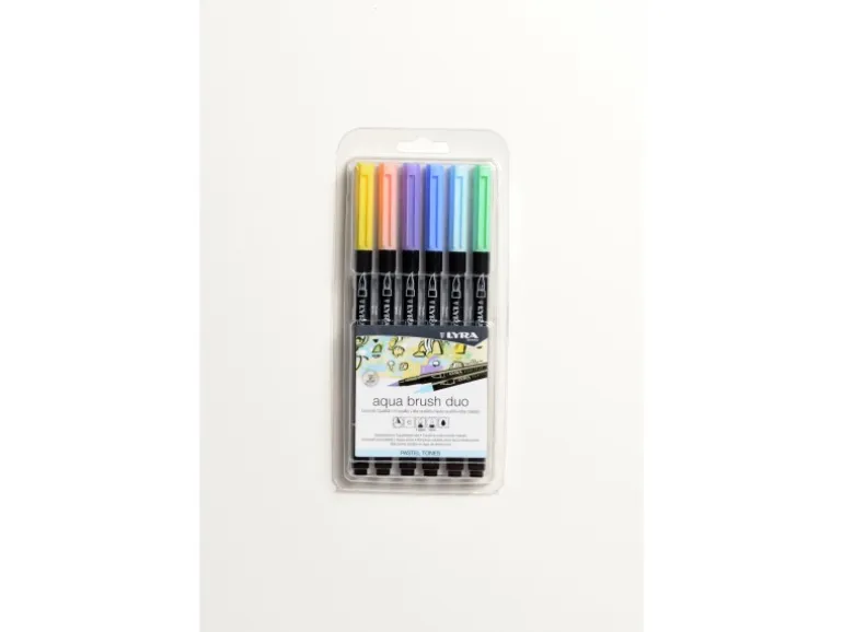 LYRA Aqua Brush Duo Doppelfasermaler Pastel verschiedene Farben 6 Stück