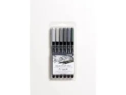 LYRA Aqua Brush Duo Doppelfasermaler Grau verschiedene Farben 6 Stück