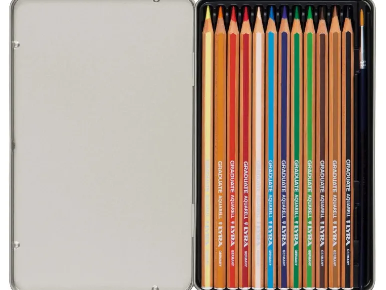 LYRA Graduate Aquarellstifte Ø 33mm Mine und 1x Pinsel verschiedene Farben 12 St